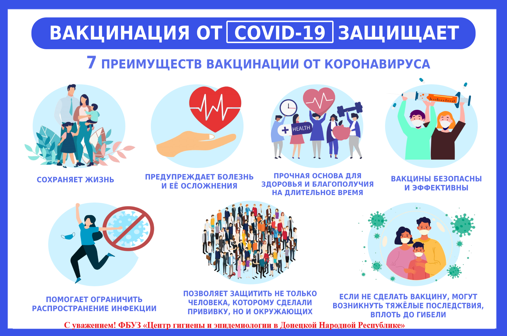ВАЖНО! Сегодня вакцинация - самый эффективный способ предотвратить распространение коронавирусной инфекции!.